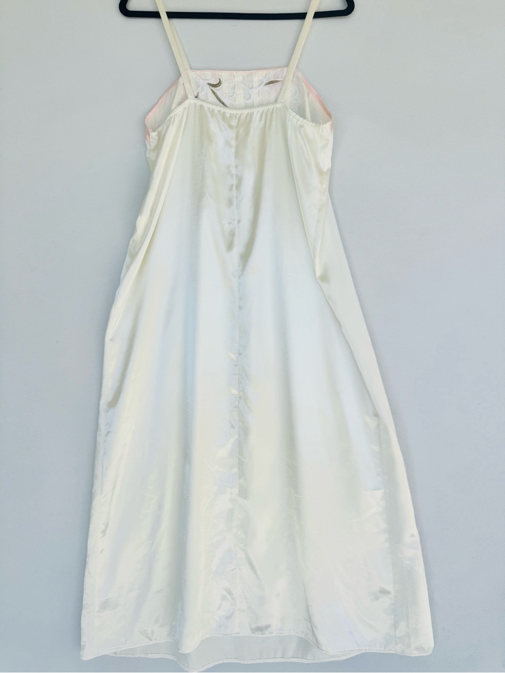 Vintage Natori Ivory Satin Chemeise with Pink Lace Accents - Picture 11 of 11